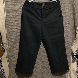 Crosby Black Cropped Belted Trousers